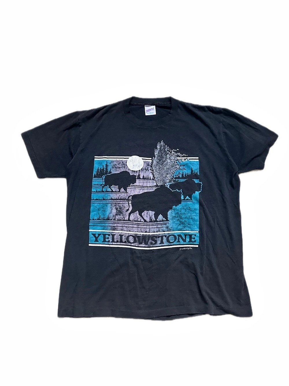 Vintage yosemite Graphic Short Sleeve Tee in Black & Blue